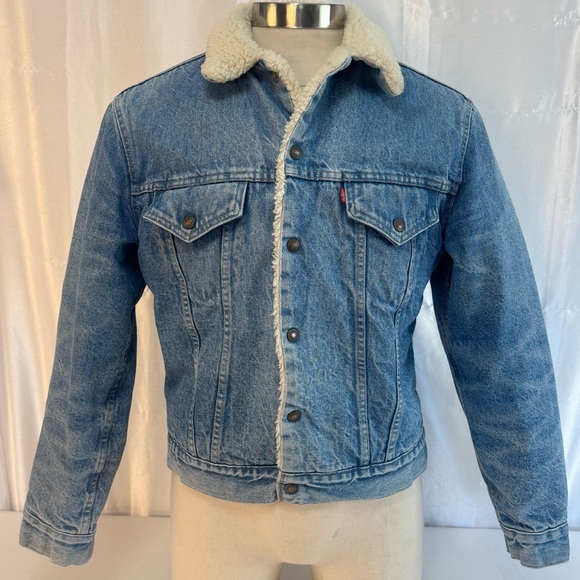 Vintage Levi’s Denim Sherpa-Lined Trucker Jacket - Picture 1 of 10